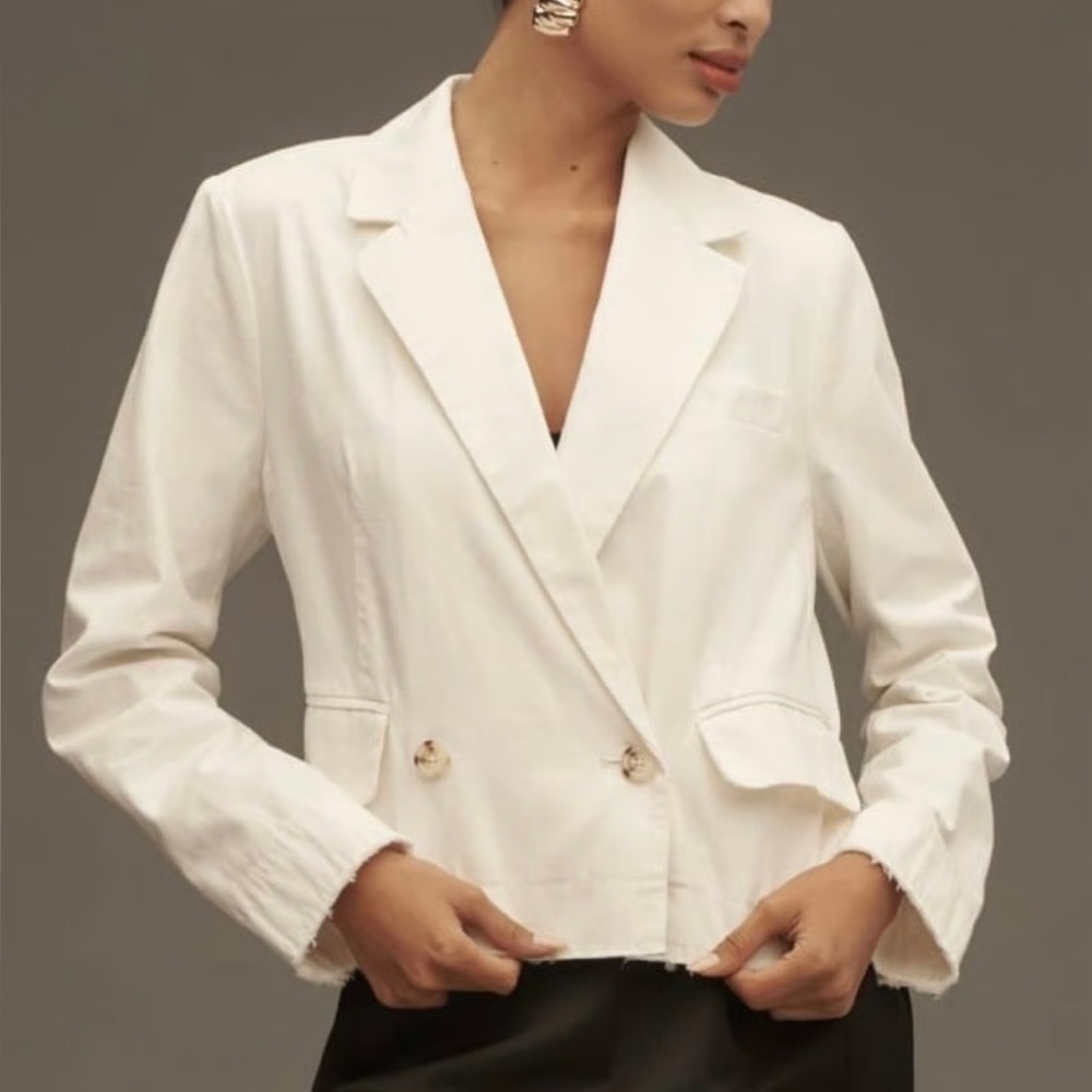 ✨ NWT Pilcro Frayed-Hem Cotton Blazer — Size XL